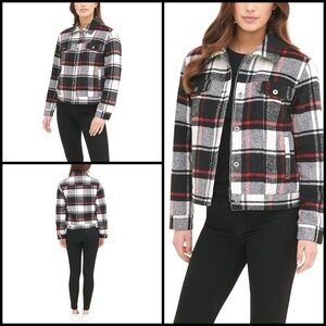 Levi's Women’s Wool Blend Classic Preppy Academia Plaid  Trucker Jacket - XS